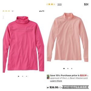 TWO LL Bean Mock Turtle Necks